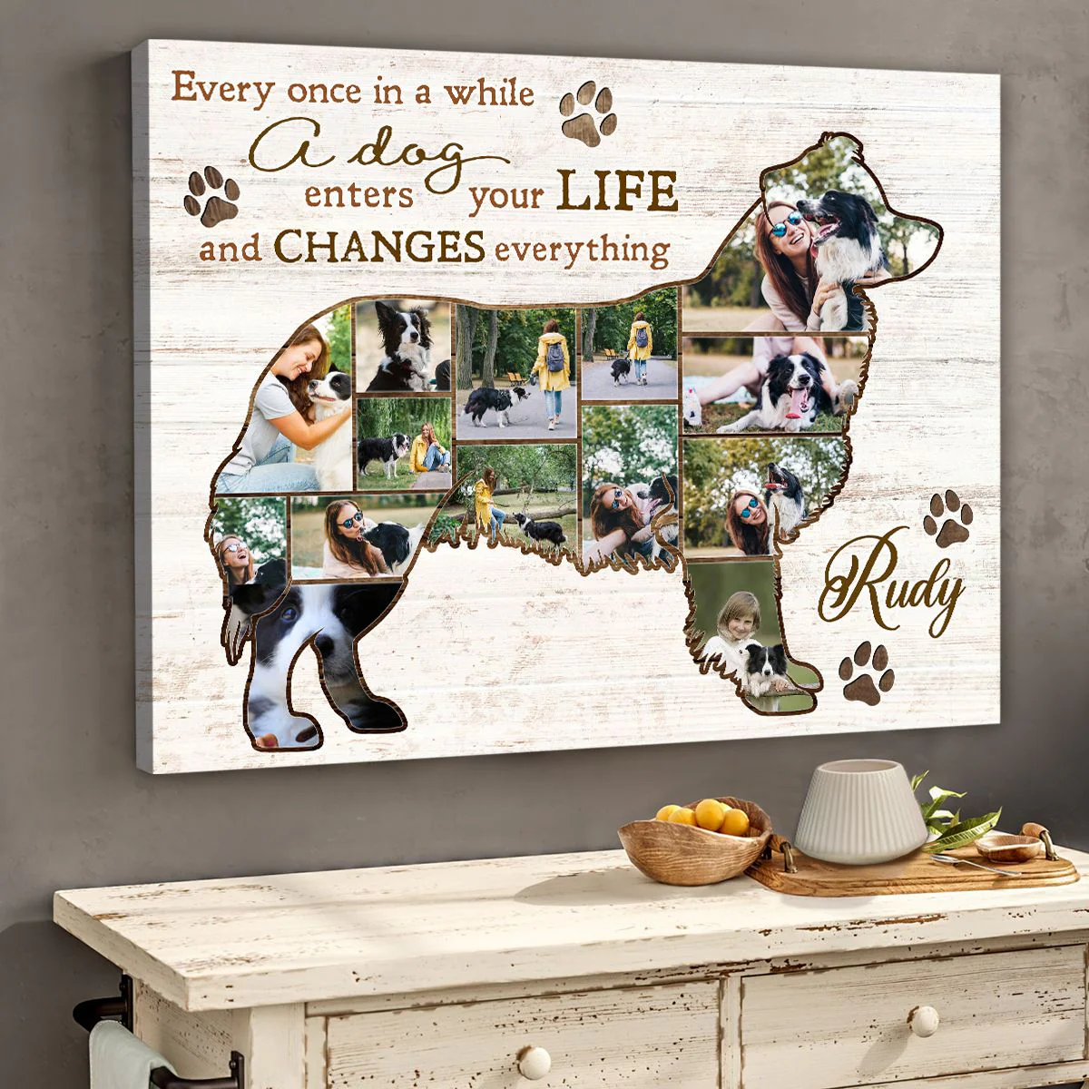 Best Border Collie Dog Personalized Photo Collage Canvas Gift For Dog Lover - Image 4