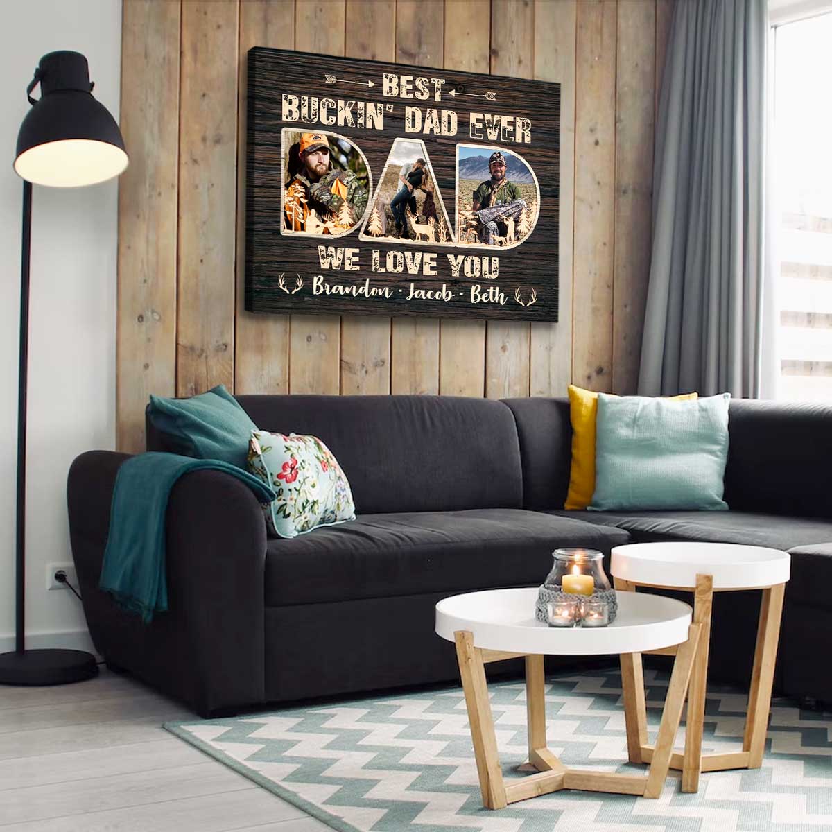 Best Buckin’ Dad Ever Personalized Photo Canvas, Gift for Hunter Dad - Image 4