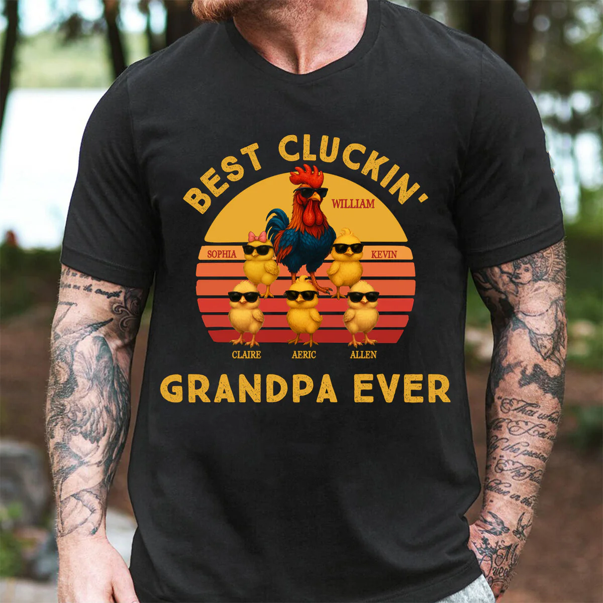 Best Cluckin' Dad Ever - Funny Father's Day Gifts - Personalized T-Shirt - Image 4