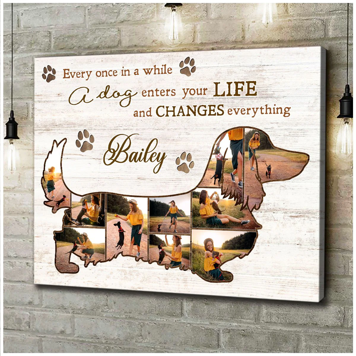 Best Dachshund Dog Personalized Photo Collage Canvas Gift For Dog Lover - Image 2