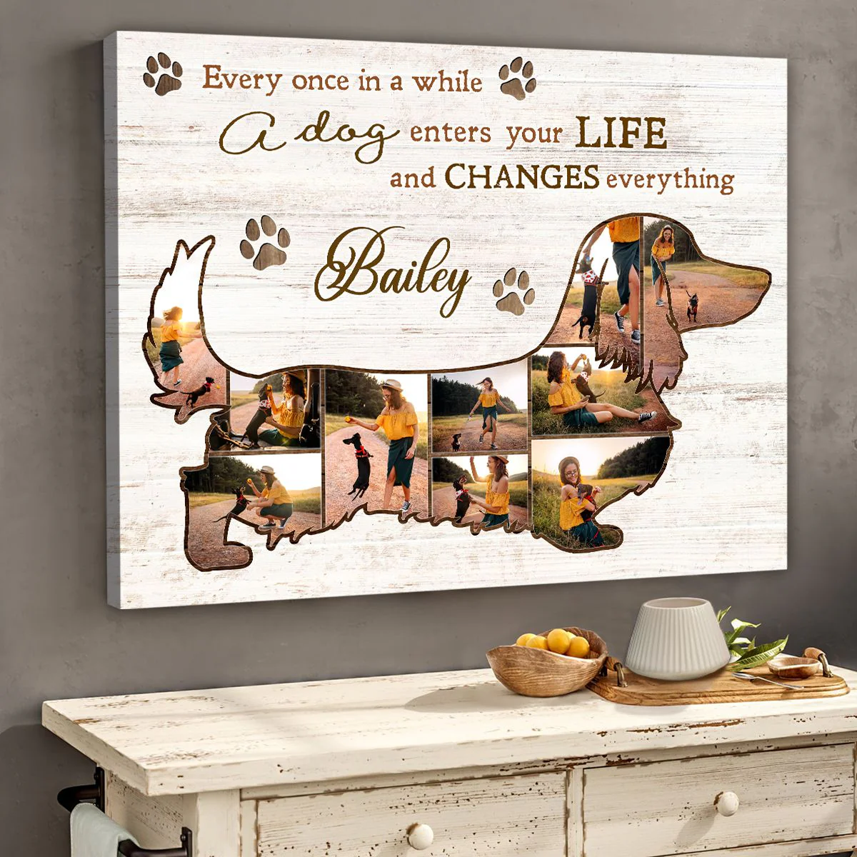 Best Dachshund Dog Personalized Photo Collage Canvas Gift For Dog Lover - Image 3