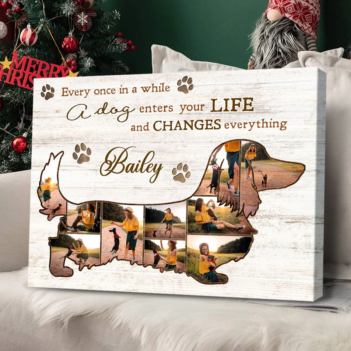 Best Dachshund Dog Personalized Photo Collage Canvas Gift For Dog Lover - Image 4