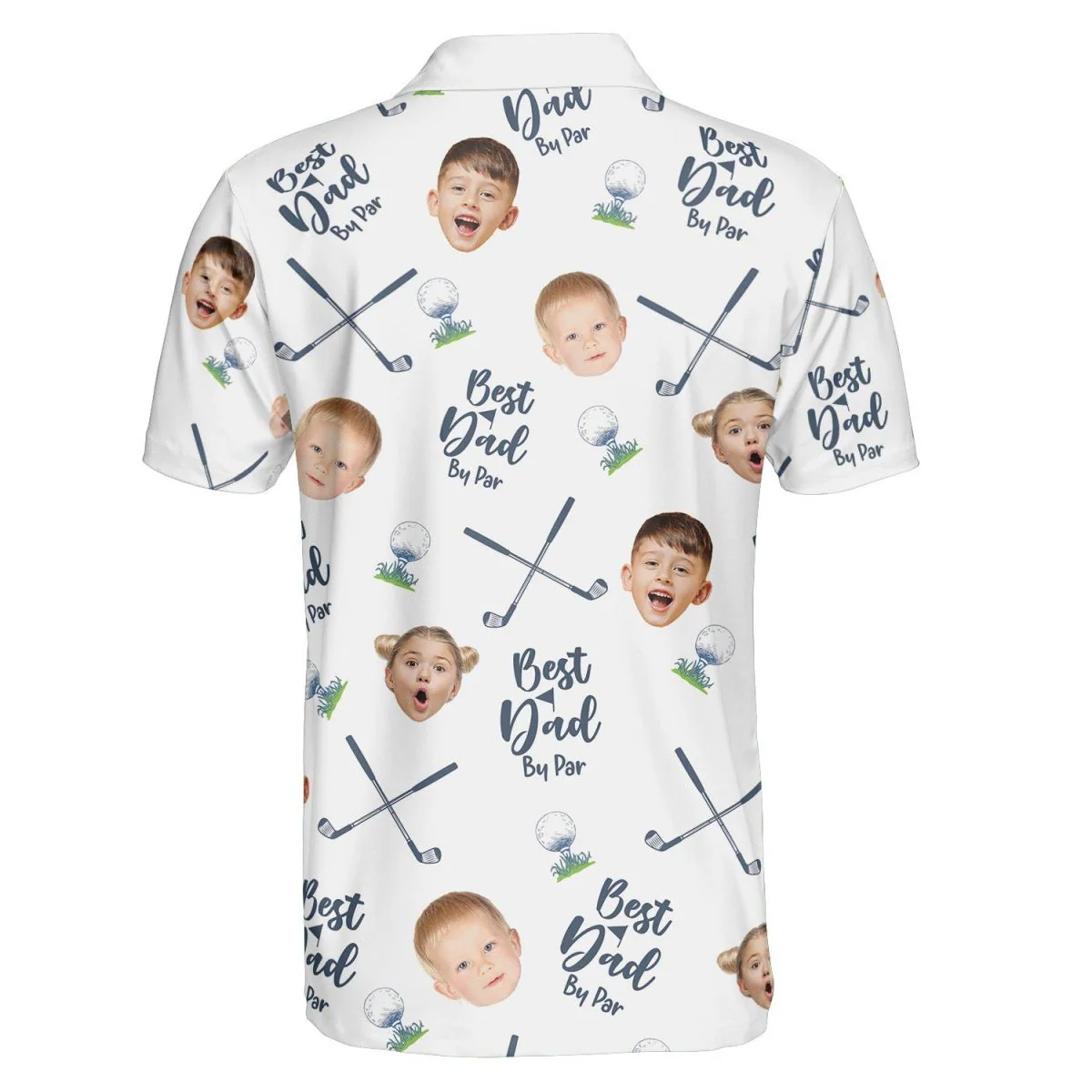 Best Dad By Par - Personalized Photo Polo Shirt - Image 5