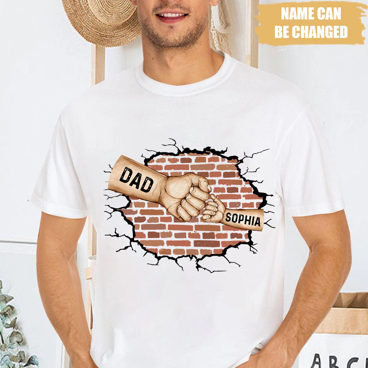 Best Dad Ever Custom Fist Bump Personalized Pure Cotton T-Shirt - Image 4