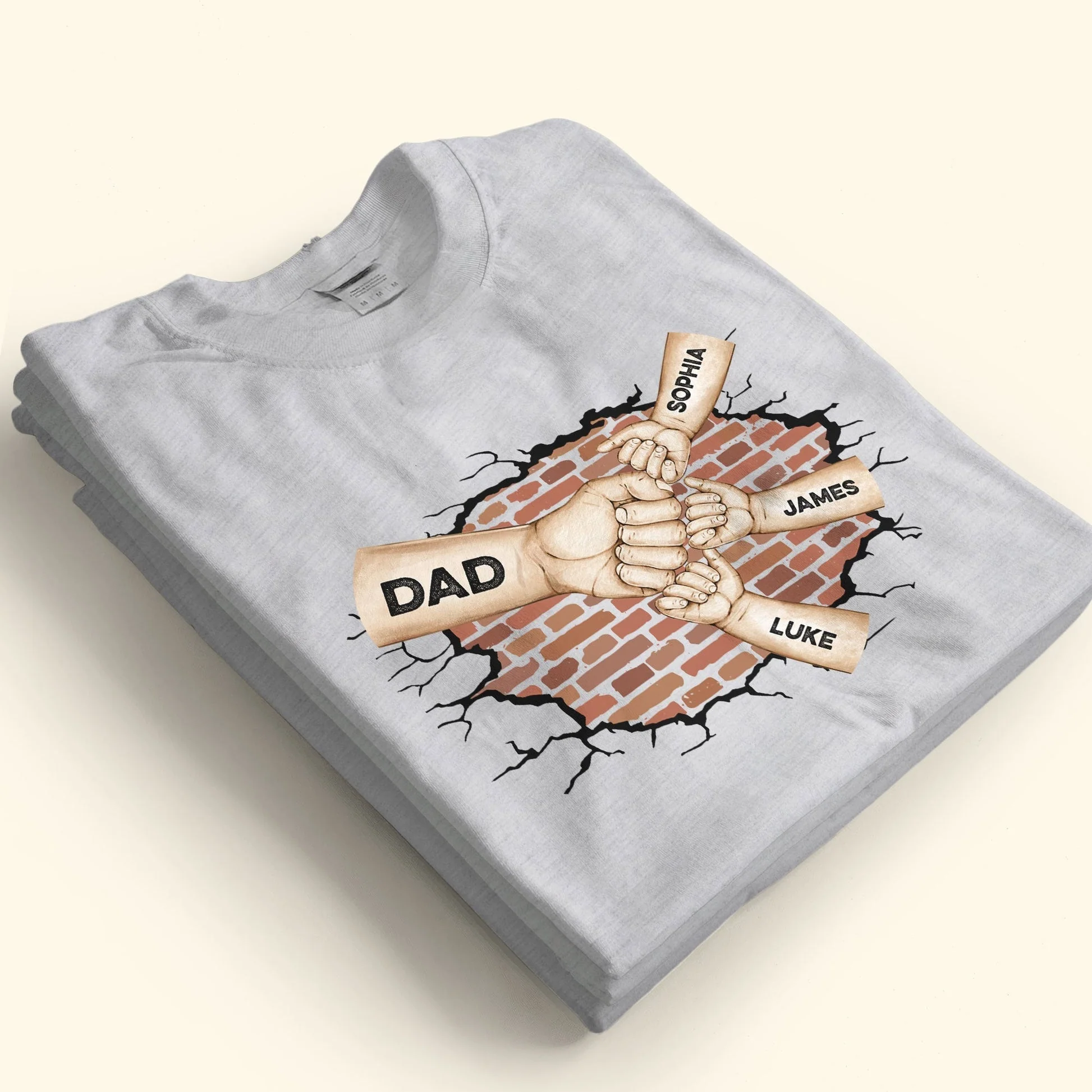 Best Dad Ever Custom Fist Bump Personalized Pure Cotton T-Shirt - Image 5