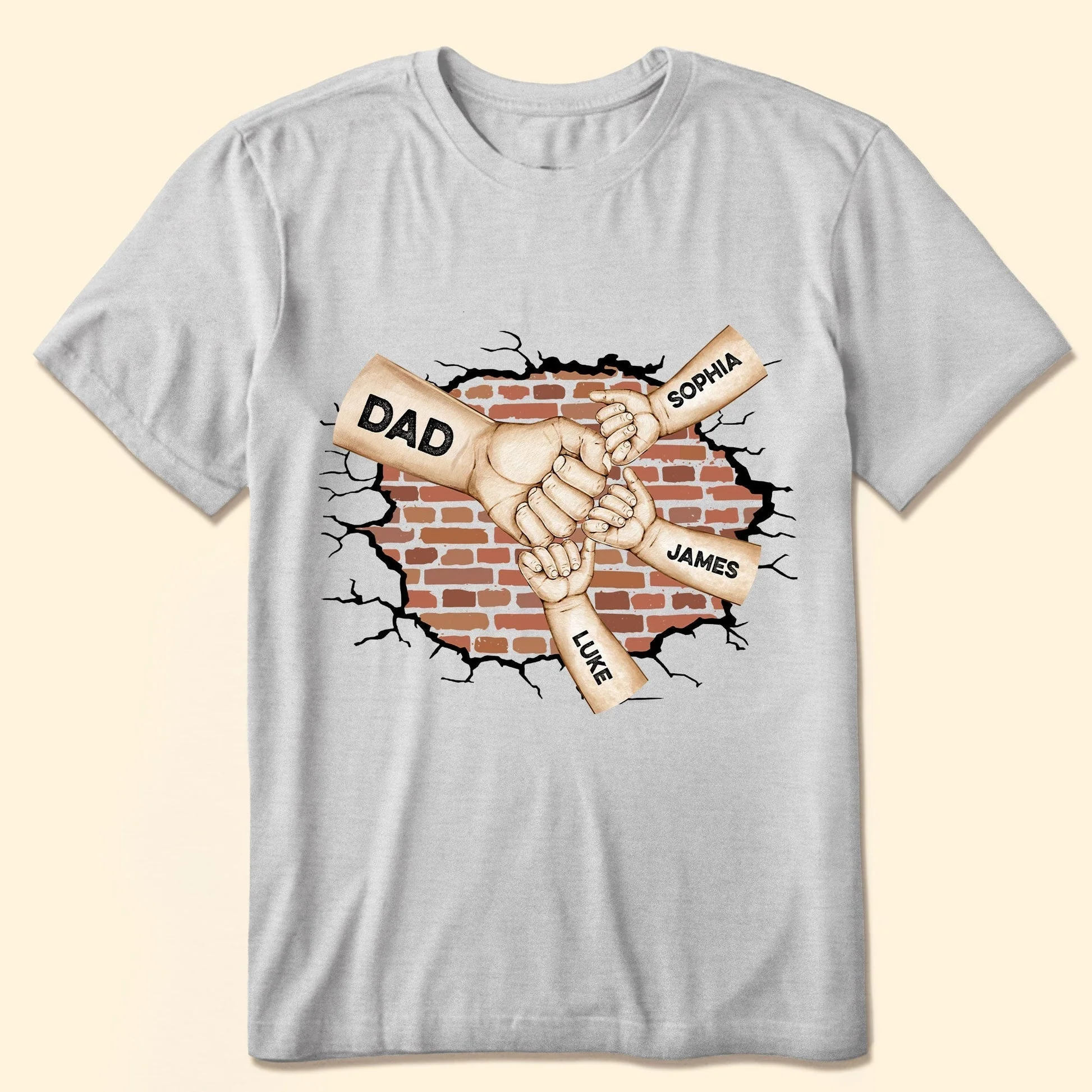 Best Dad Ever Custom Fist Bump Personalized Pure Cotton T-Shirt - Image 6