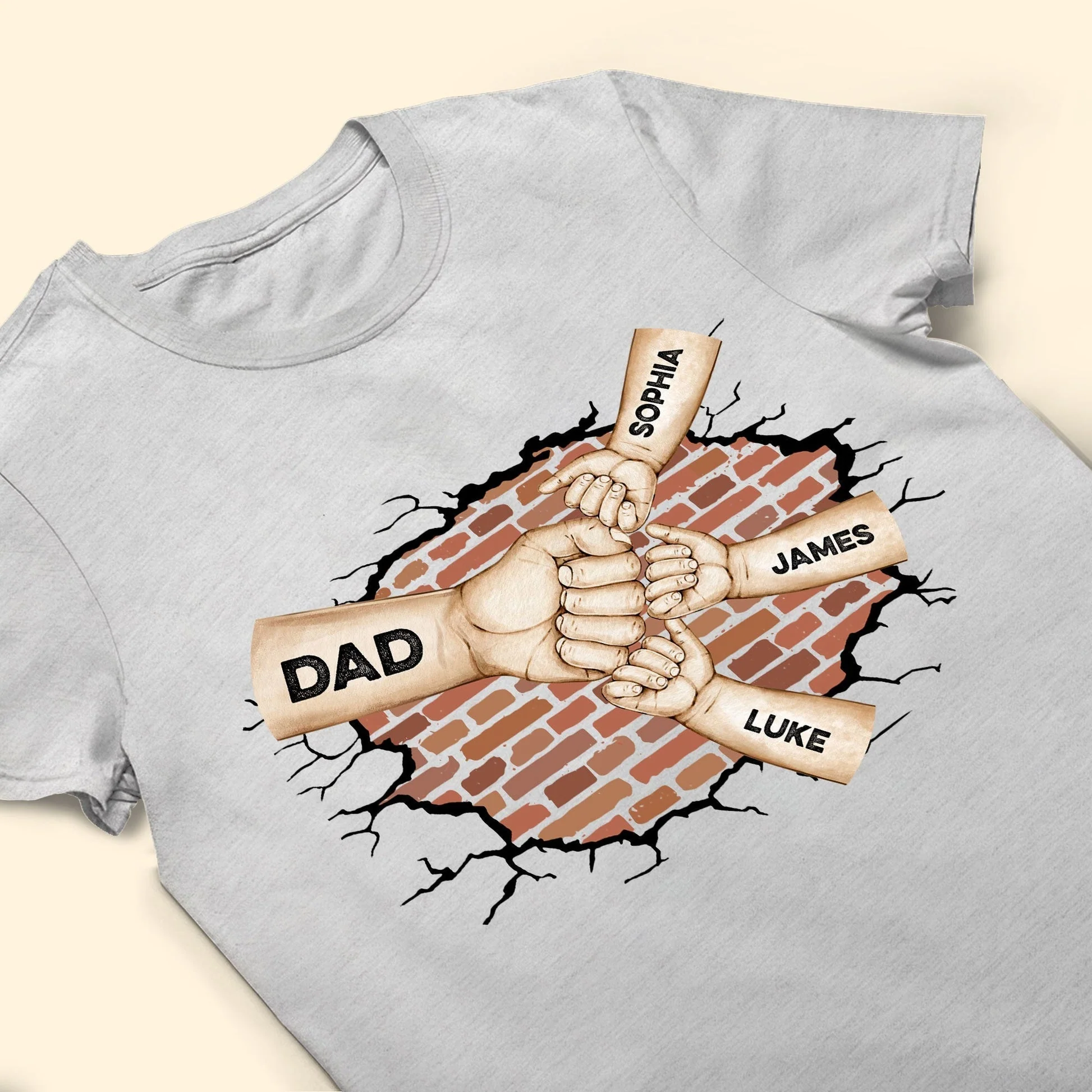 Best Dad Ever Custom Fist Bump Personalized Pure Cotton T-Shirt - Image 7