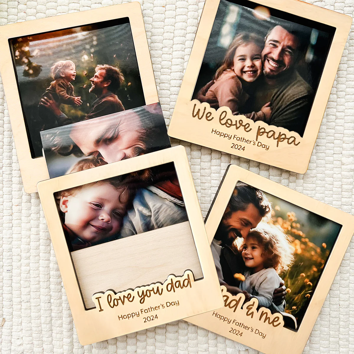 Best Dad Ever - Custom Text Wooden Photo Frame Fridge Magnet, Photo keepsake Fathers Day gift - Image 5