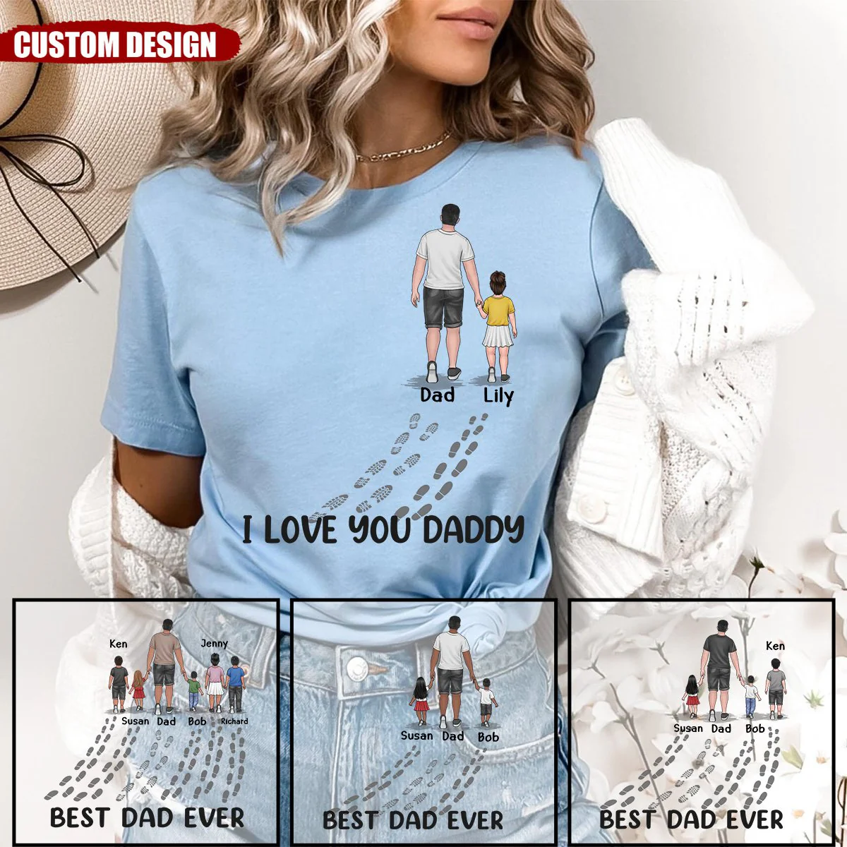 Best Dad Ever - Family Personalized Custom Unisex T-shirt - Father's Day, Birthday Gift For Dad - Image 3