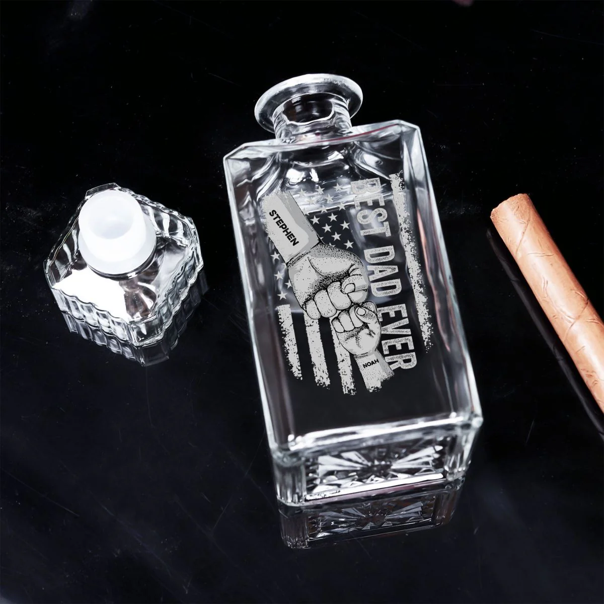 Best Dad Ever - Father's Day Gifts For Dad, Papa, Step-Dad - Custom Decanter - Image 2