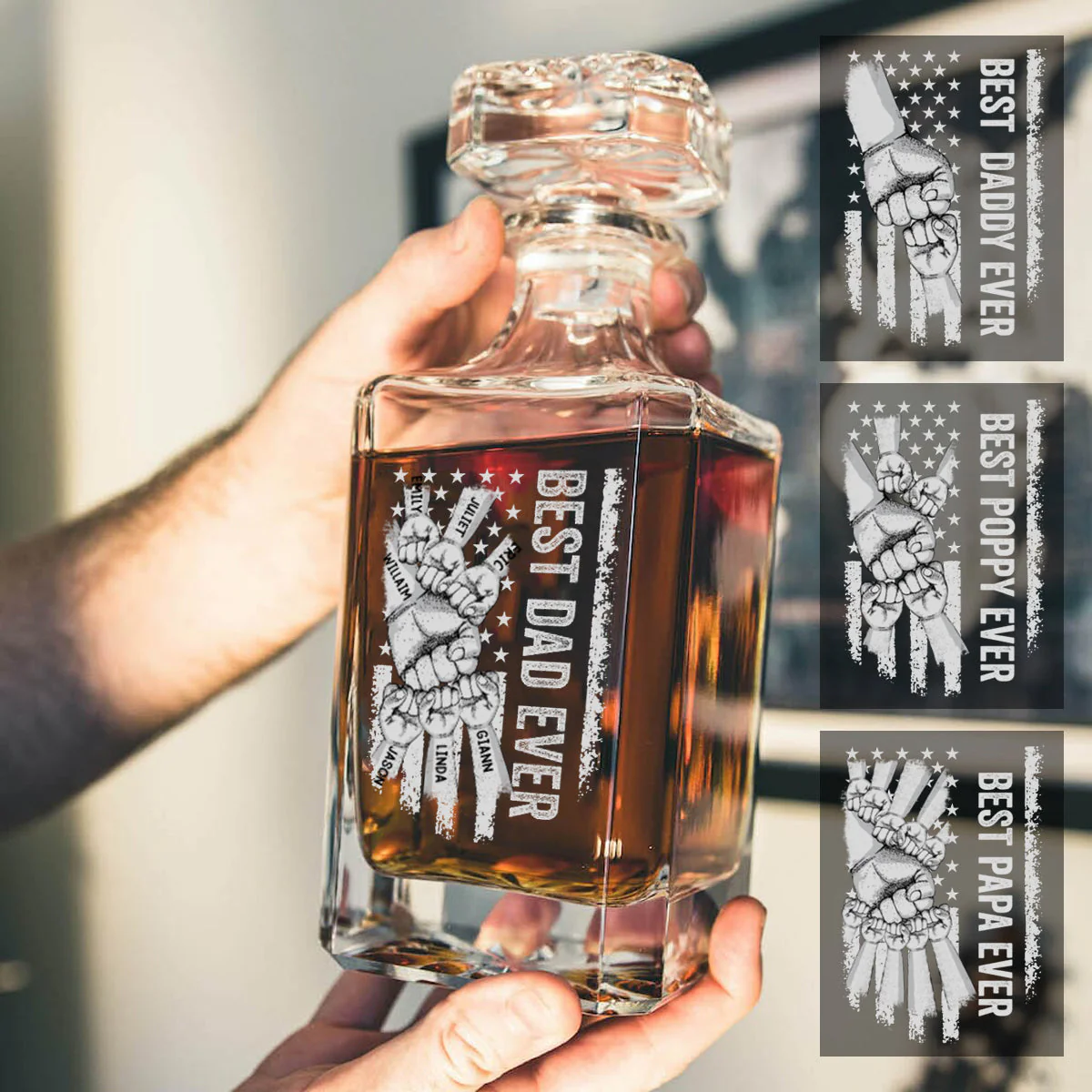 Best Dad Ever - Father's Day Gifts For Dad, Papa, Step-Dad - Custom Decanter - Image 7