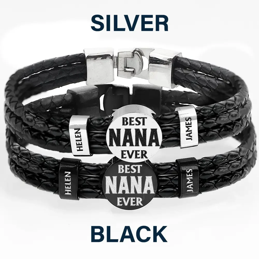 Best Dad Ever - Personalized Leather Braided Bracelet Gift For Dad, Mom - Image 4