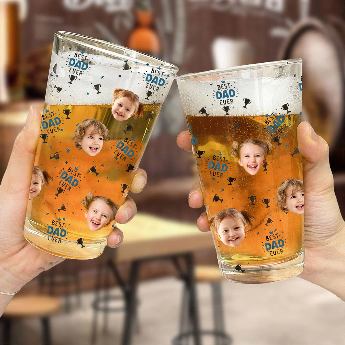 Best Dad Ever - Personalized Photo Beer Glass - Image 4