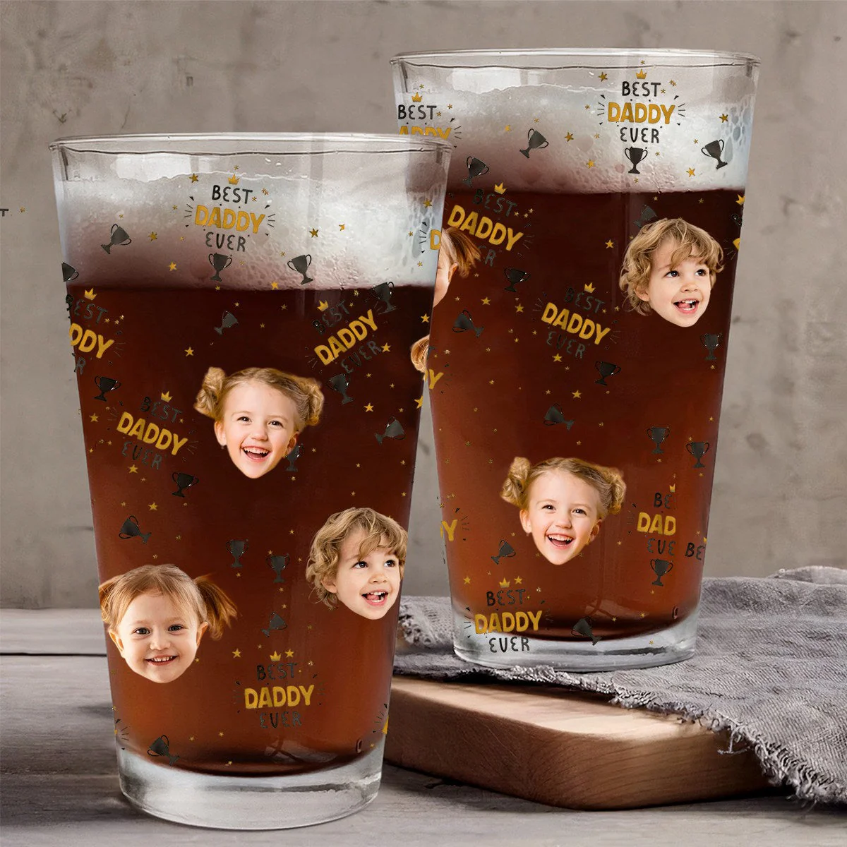 Best Dad Ever - Personalized Photo Beer Glass - Image 6