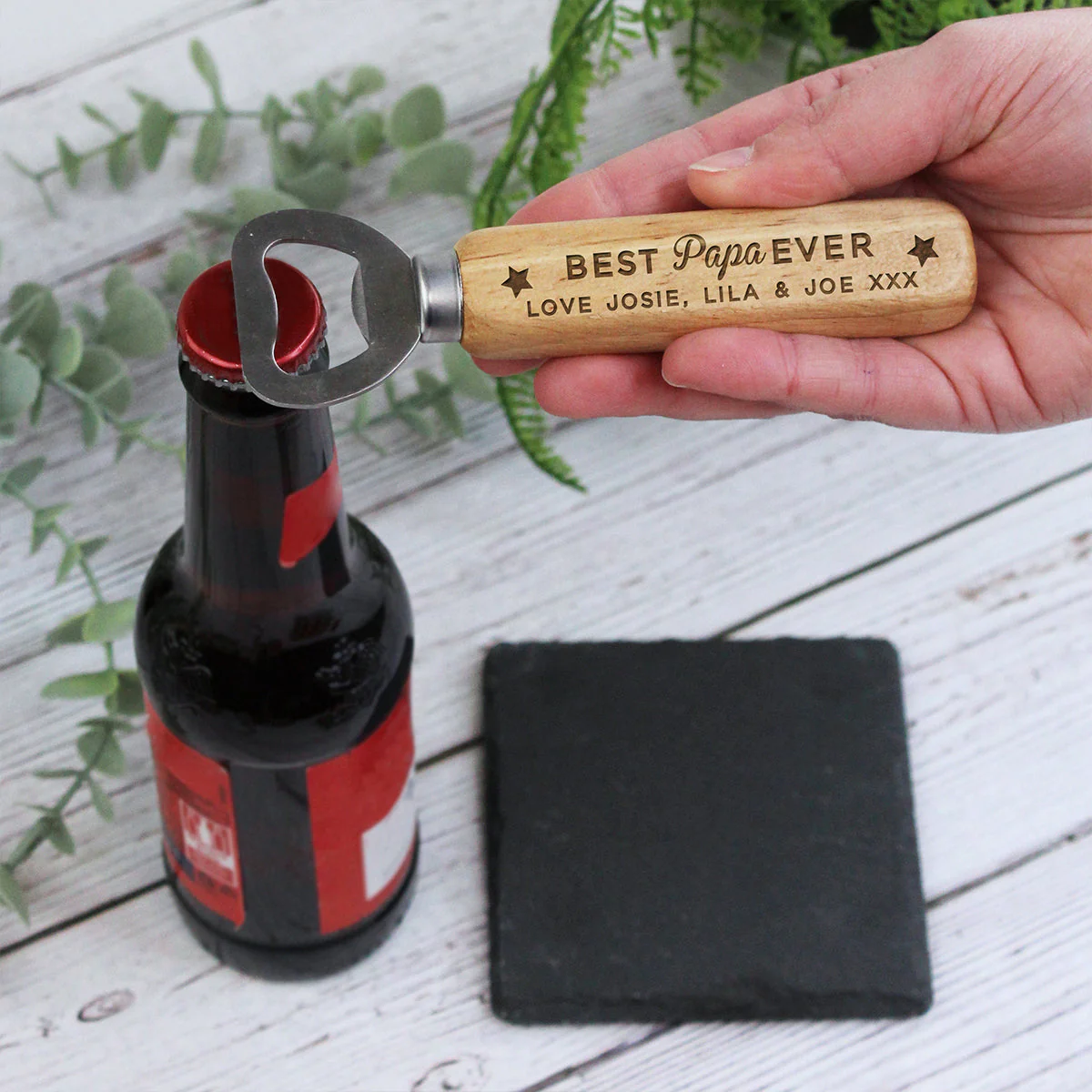 Best Dad/Grandpa Ever-personalized Wooden Bottle Opener - Image 5