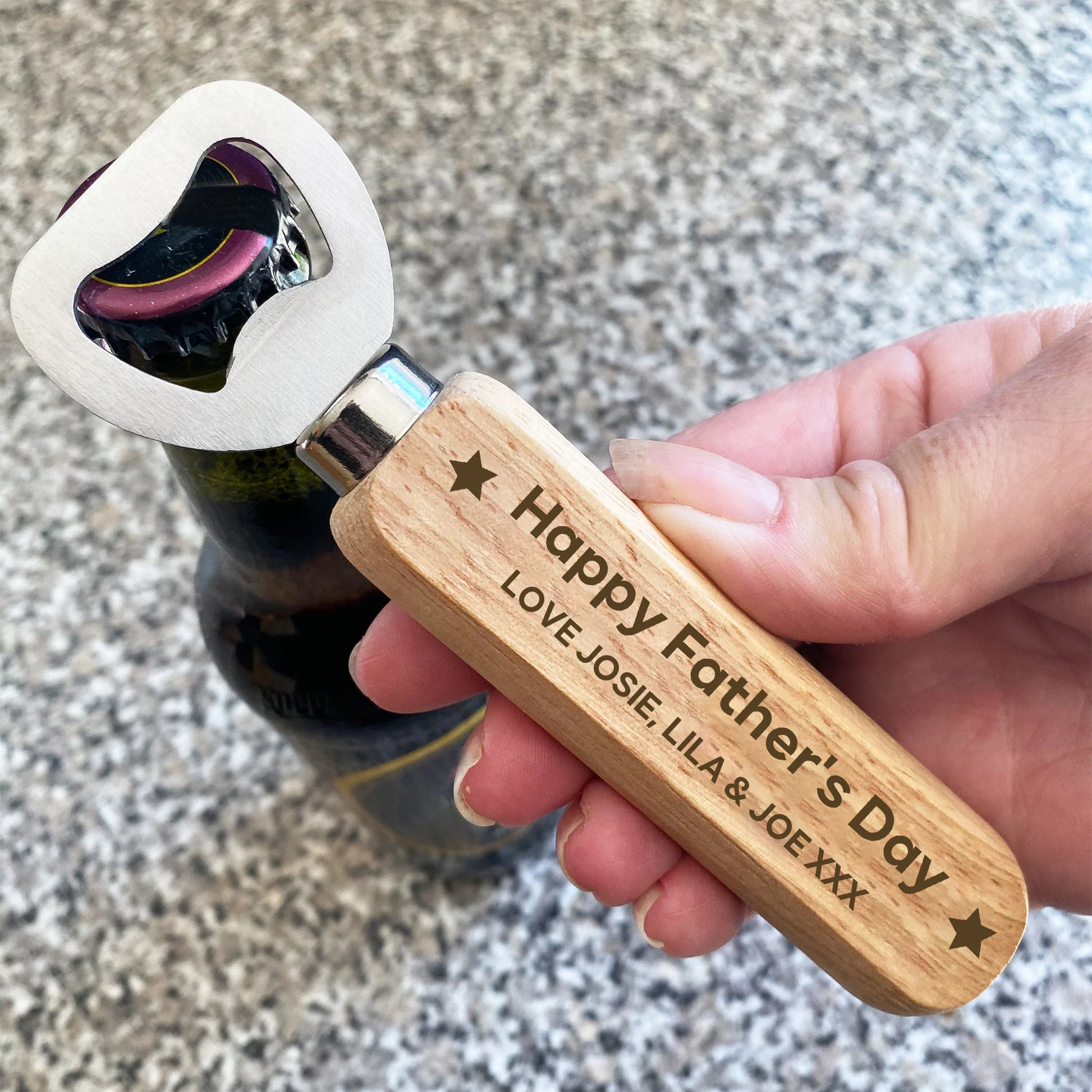 Best Dad/Grandpa Ever-personalized Wooden Bottle Opener - Image 6