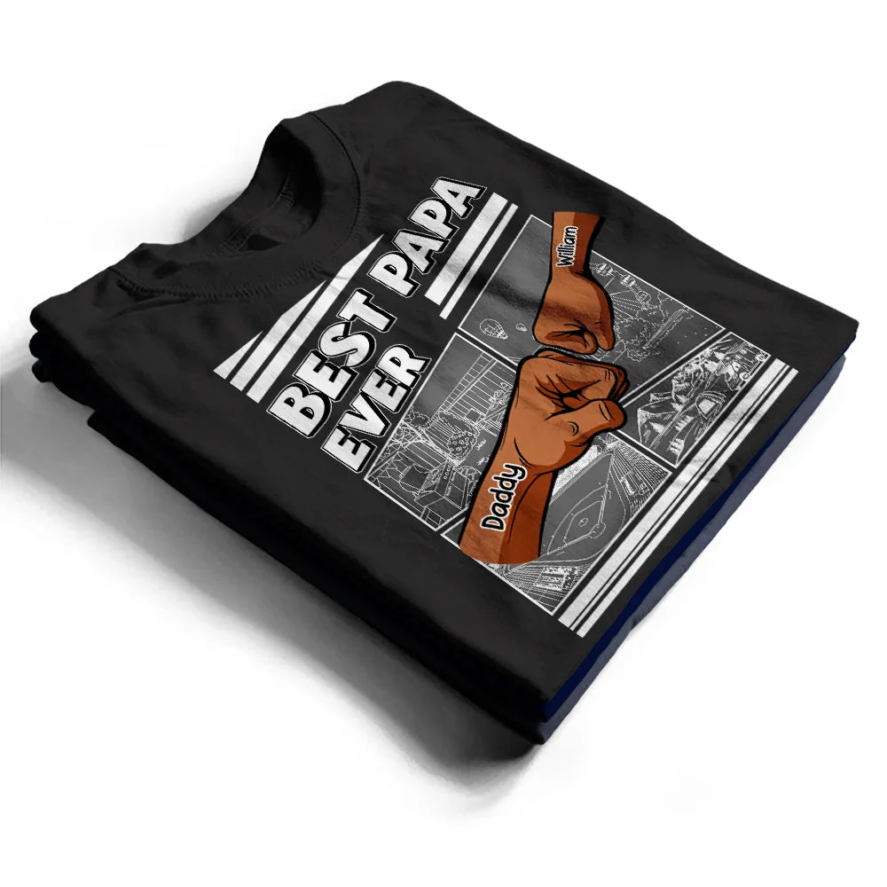 Best Dad Grandpa Hand Punch - Family Personalized Pure Cotton T-Shirt Father's Day Gift - Image 5