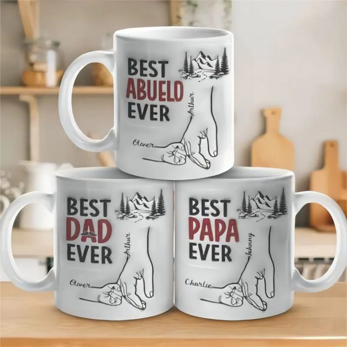 Best Daddy Ever - Family Personalized Mug - Father's Day, Gift For Dad, Grandpa - Image 2