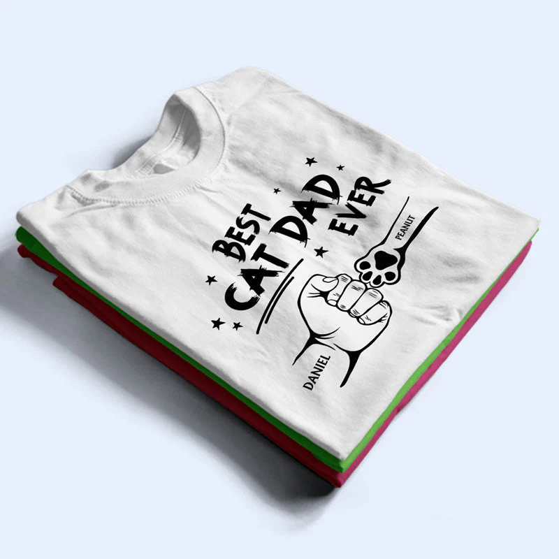 Best Dog Dad Ever Hand Punch - Personalized Father T-shirt - Image 8