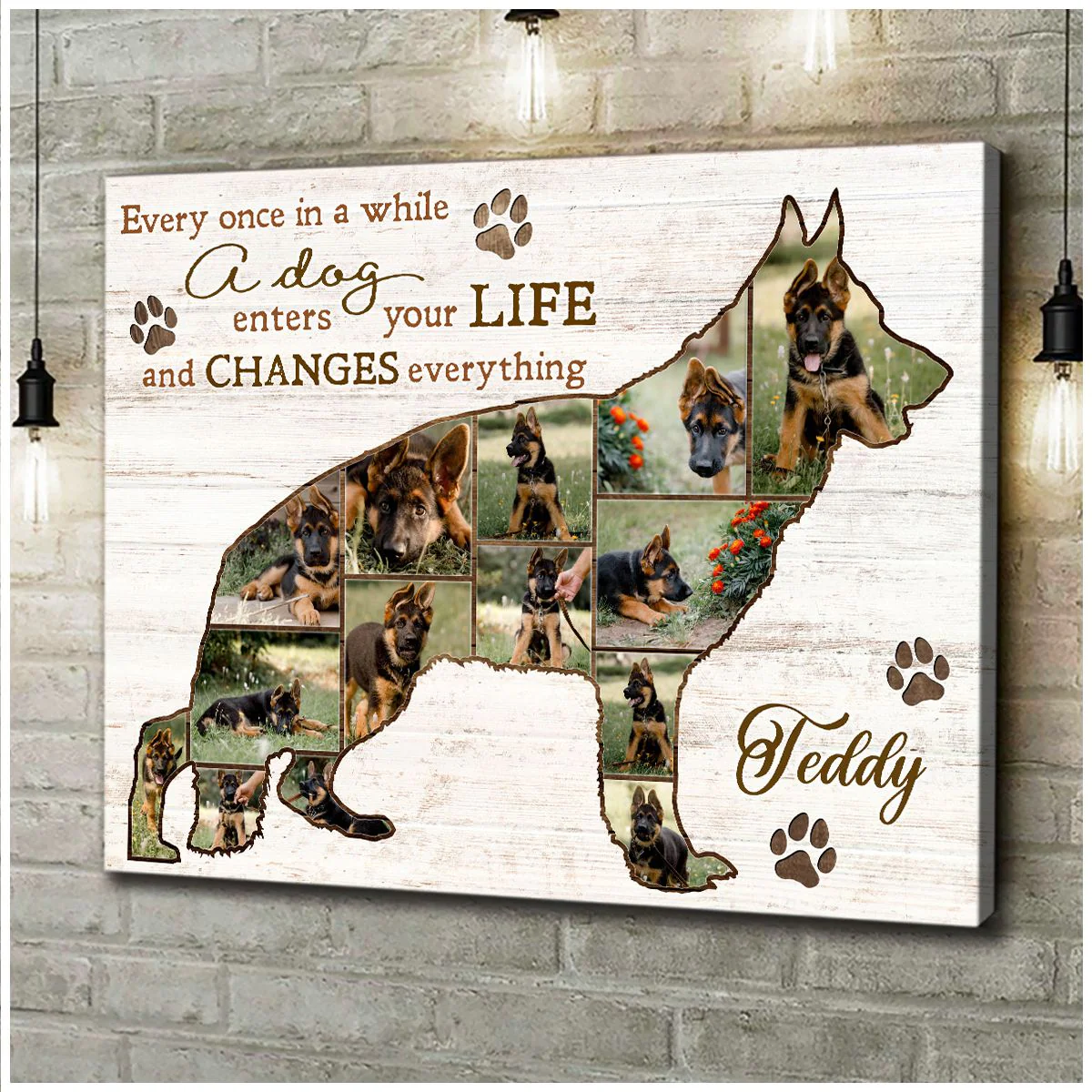 Best German Shepherd Dog Personalized Photo Collage Canvas Gift For Dog Lover - Image 2