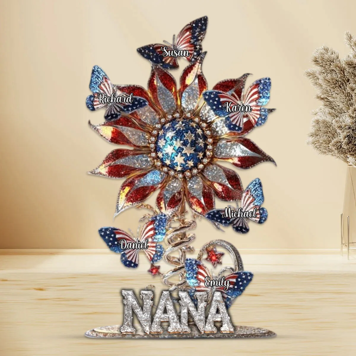 Best Mom Ever - Personalized Mother Custom Shaped Sunflower Acrylic Plaque - Image 3