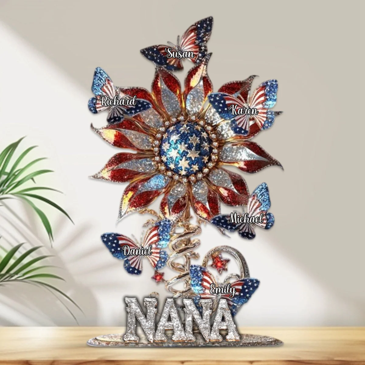Best Mom Ever - Personalized Mother Custom Shaped Sunflower Acrylic Plaque - Image 4