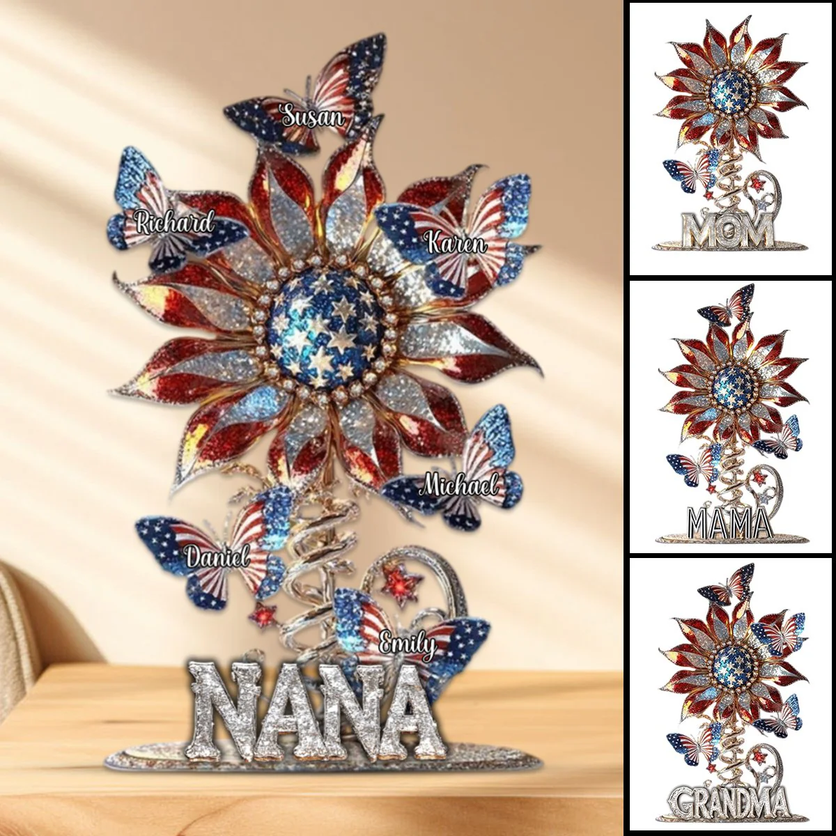 Best Mom Ever - Personalized Mother Custom Shaped Sunflower Acrylic Plaque - Image 5