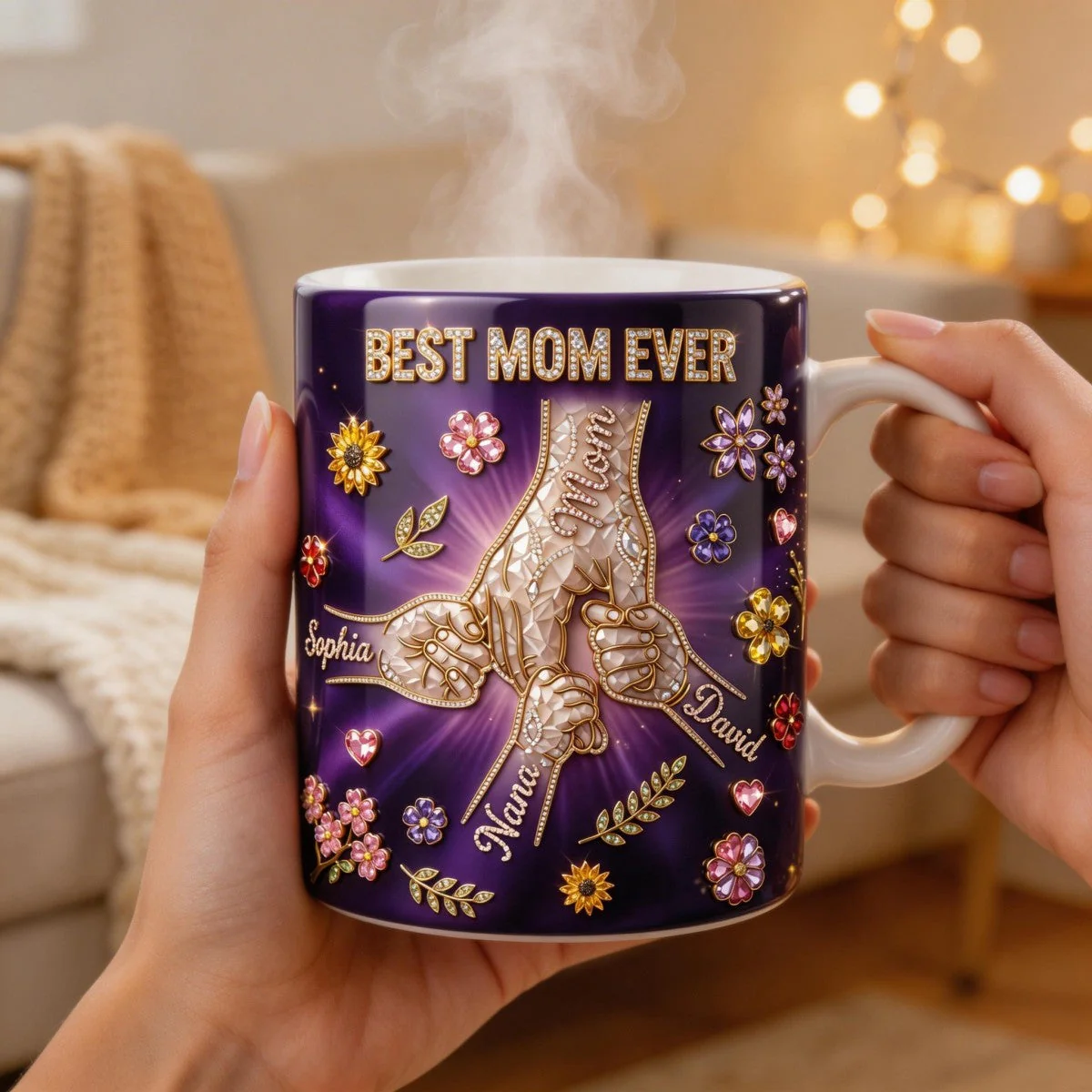 Best Mom Ever Pinky Promise Mom Coffee Mug - Personalized Gift For Mom - Image 2