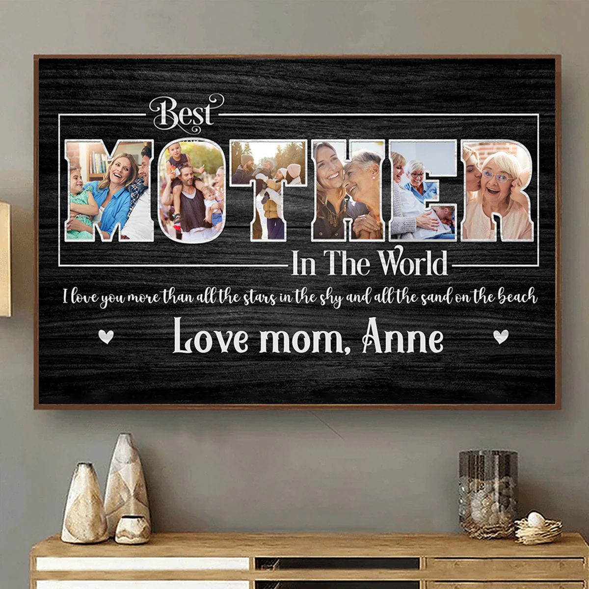 Best Mother In The World Photo Collage Canvas, Mother’s Day Canvas Art Gift For Mom - Image 2
