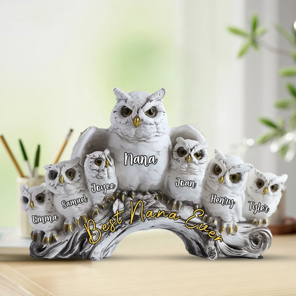 Best Owl Mom Ever - Personalized Mother Custom Acrylic Plaque - Image 2