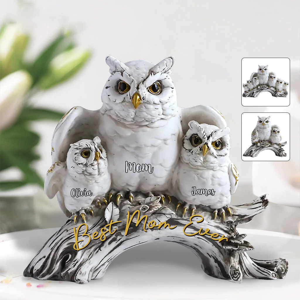 Best Owl Mom Ever - Personalized Mother Custom Acrylic Plaque - Image 3