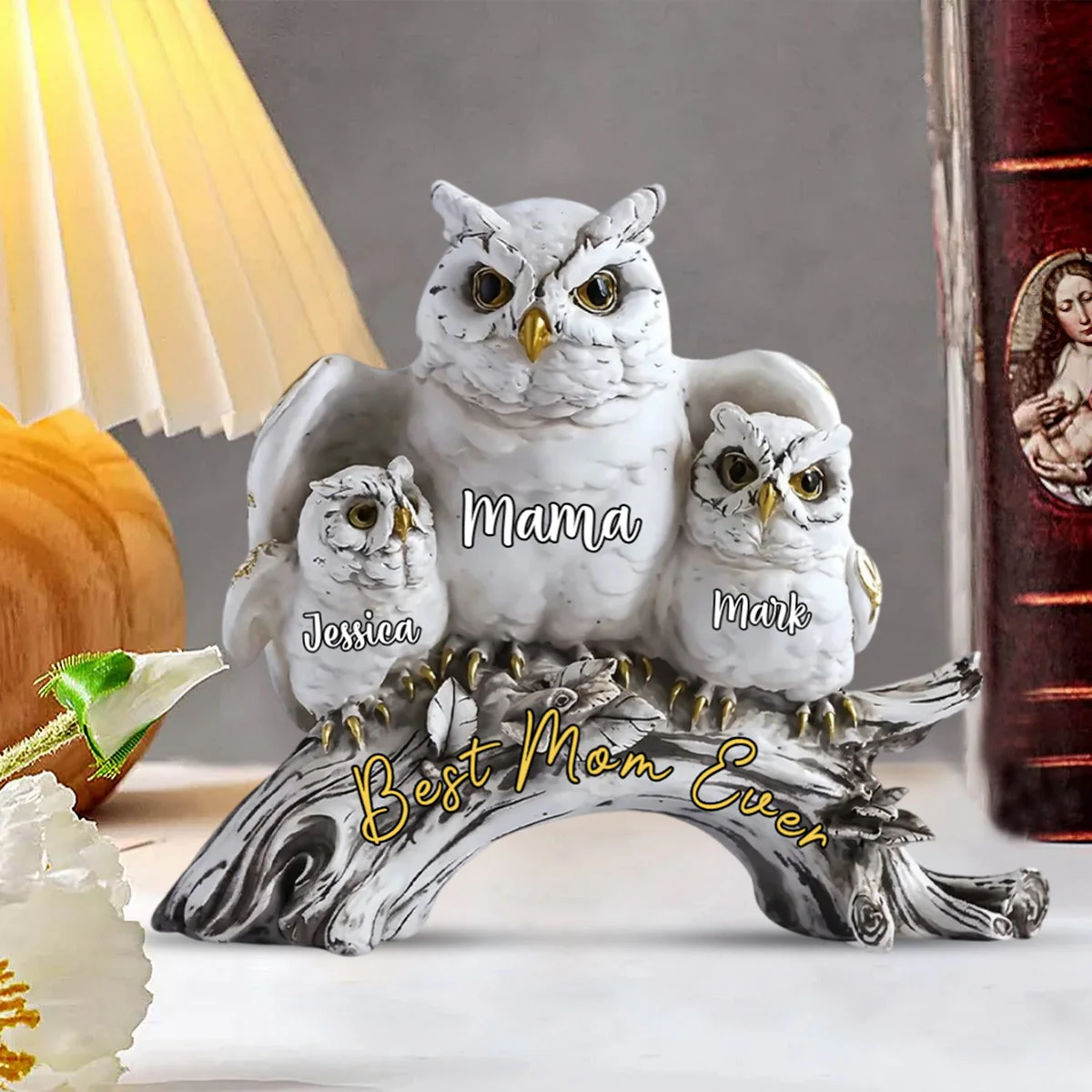 Best Owl Mom Ever - Personalized Mother Custom Acrylic Plaque - Image 4