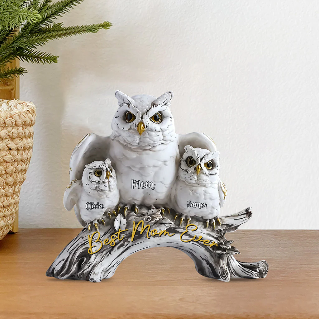 Best Owl Mom Ever - Personalized Mother Custom Acrylic Plaque - Image 5
