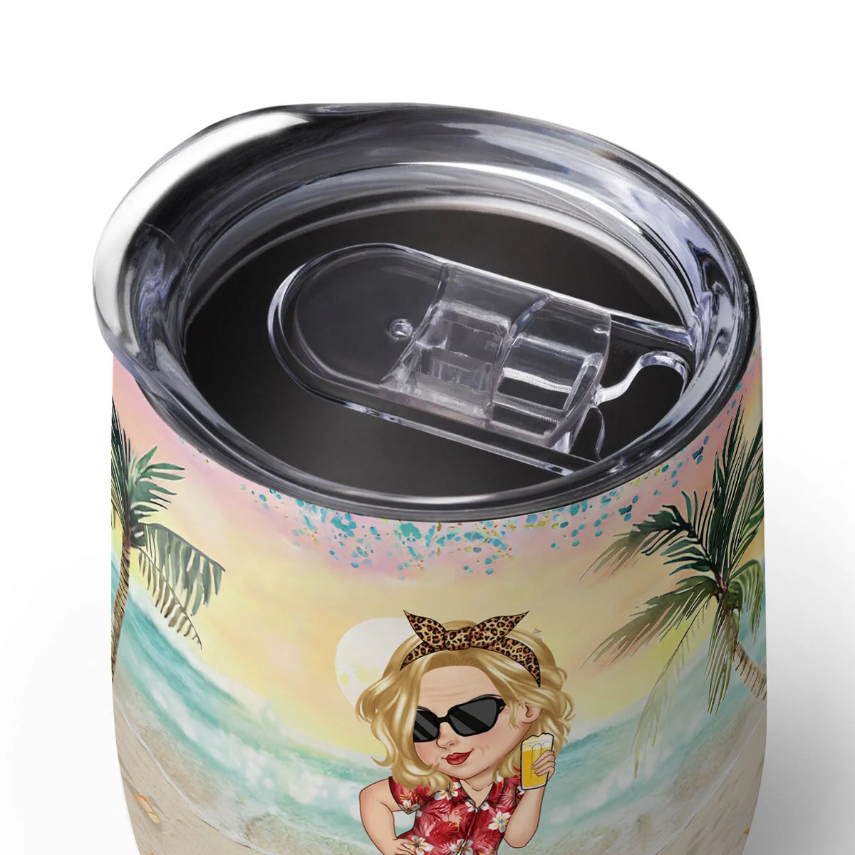 Best Summer Beach Vacation Monogram - Personalized Wine Tumble - Image 18