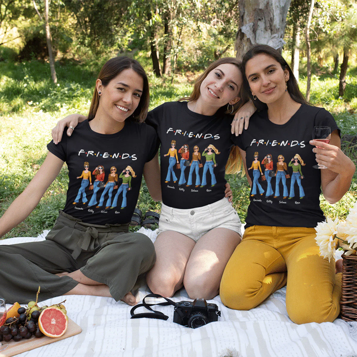 BESTIES,We Were Having Fun-Personalized Pure Cotton T-Shirt - Image 3
