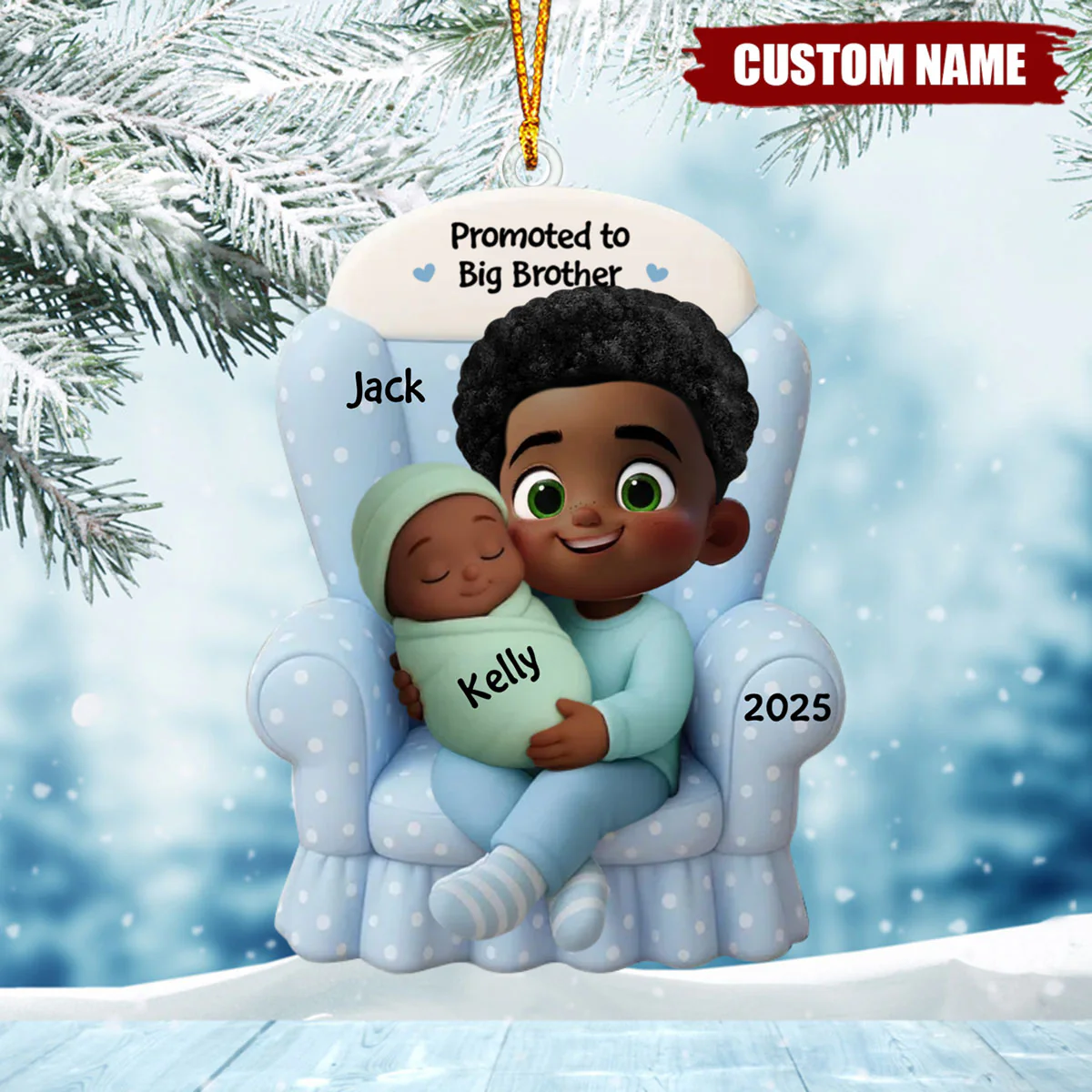 Big Brother, Big Sister And Baby Personalized Christmas Ornament, Baby Announcement Gift - Image 5