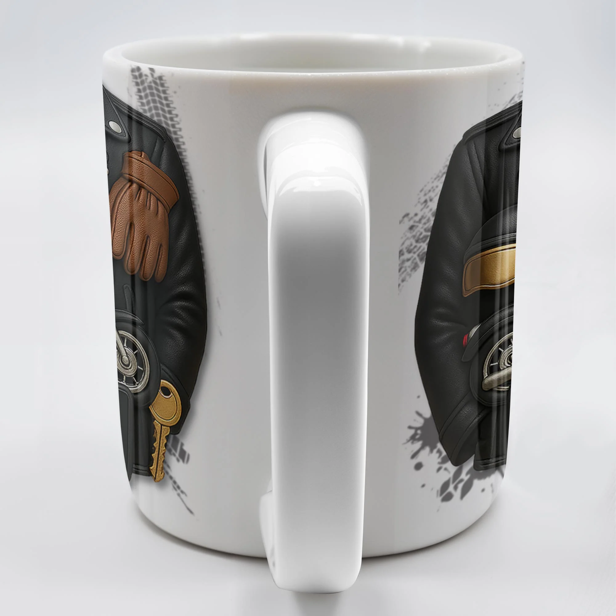 Bike Dad, Motorcycle and Leather Jacket, Personalized Coffee Mug, Gift For Dads and Bikers - Image 6