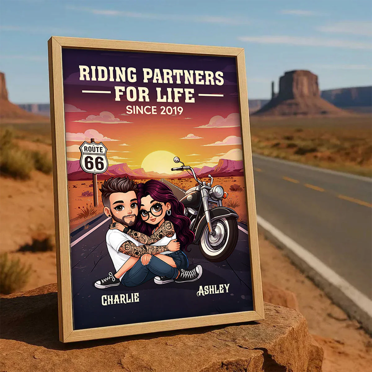 Bikers Couple Riding Partners For Life Personalized Poster Gift For Him & Her - Image 6