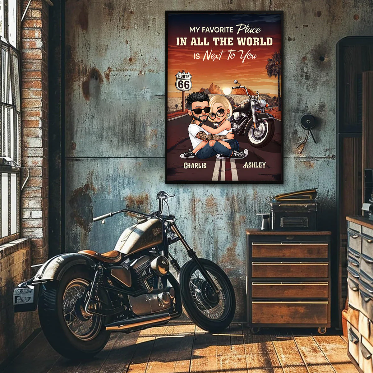 Bikers Couple Riding Partners For Life Personalized Poster Gift For Him & Her - Image 9