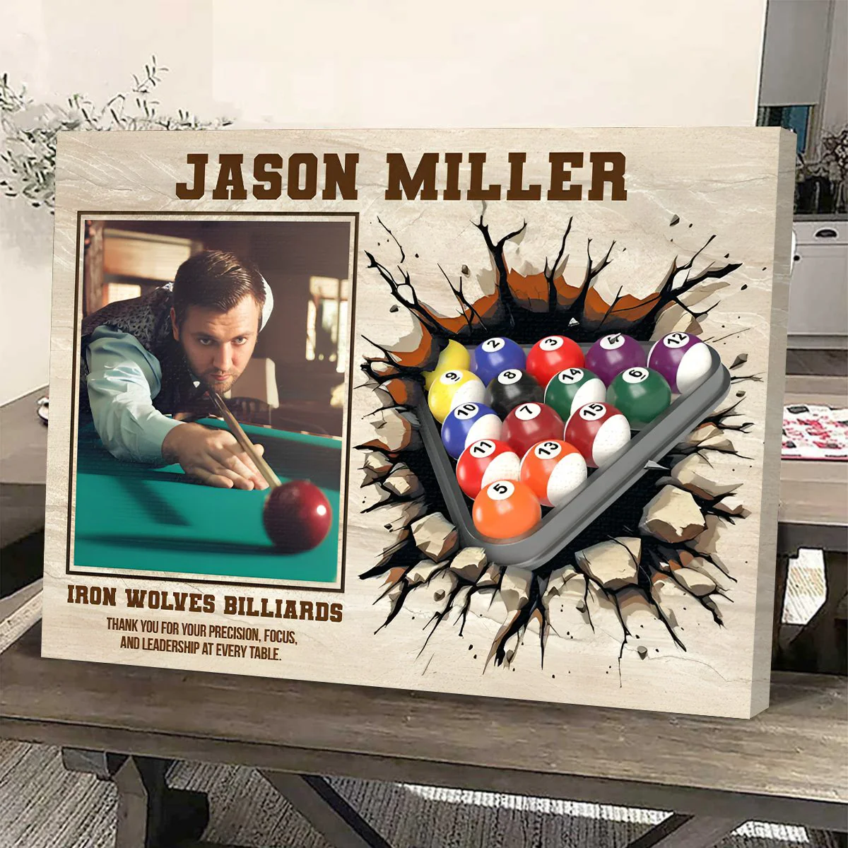 Billiards Player Signature Canvas, Custom Billiards Guest Book, Billiards Keepsake Gift, Billiards Lover Gift, Sport Gift - Image 2