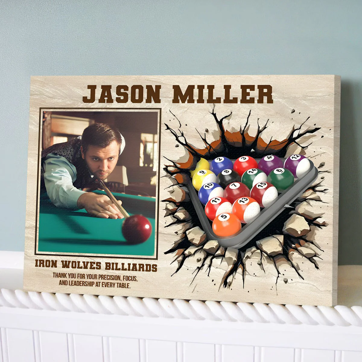 Billiards Player Signature Canvas, Custom Billiards Guest Book, Billiards Keepsake Gift, Billiards Lover Gift, Sport Gift - Image 6