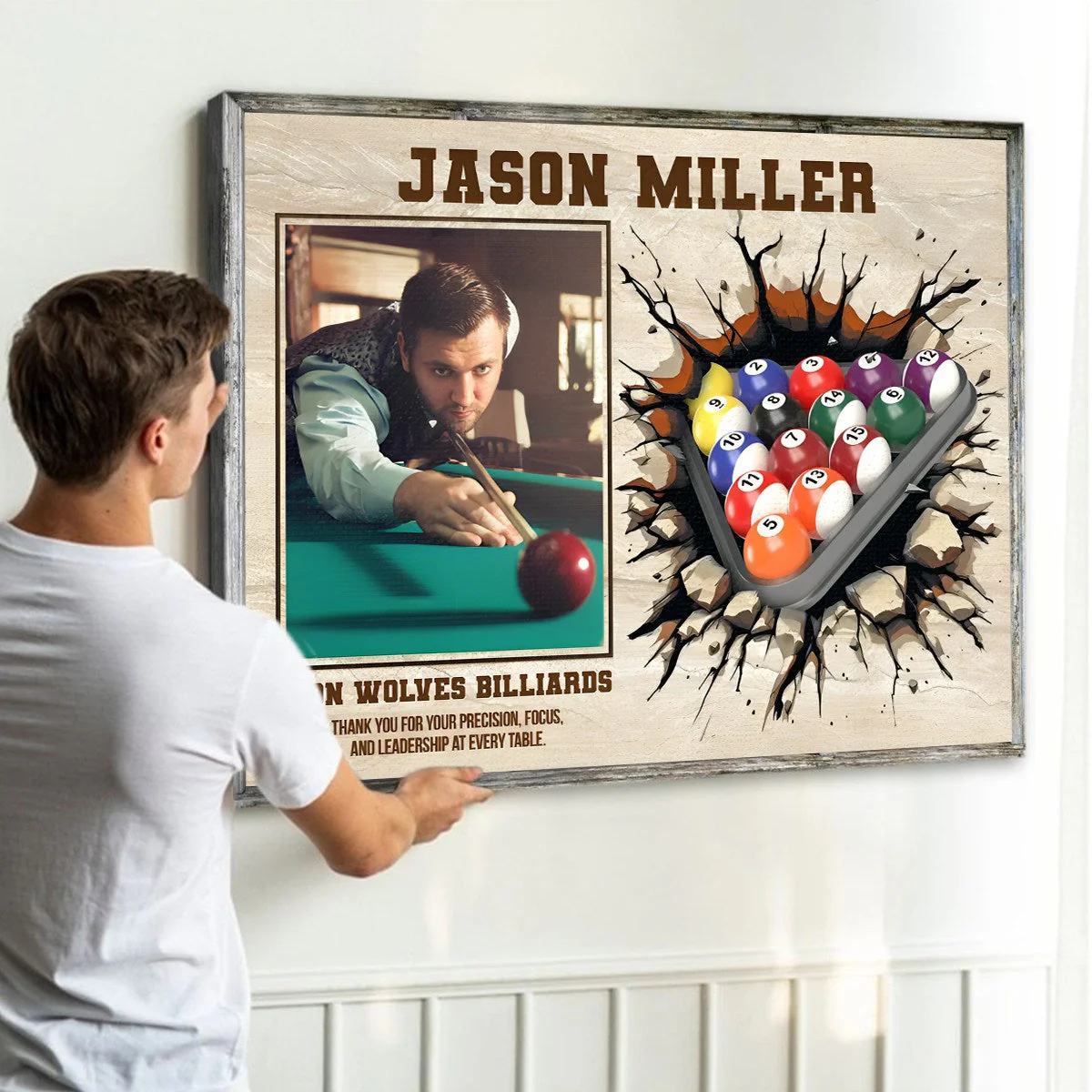 Billiards Player Signature Canvas, Custom Billiards Guest Book, Billiards Keepsake Gift, Billiards Lover Gift, Sport Gift - Image 7