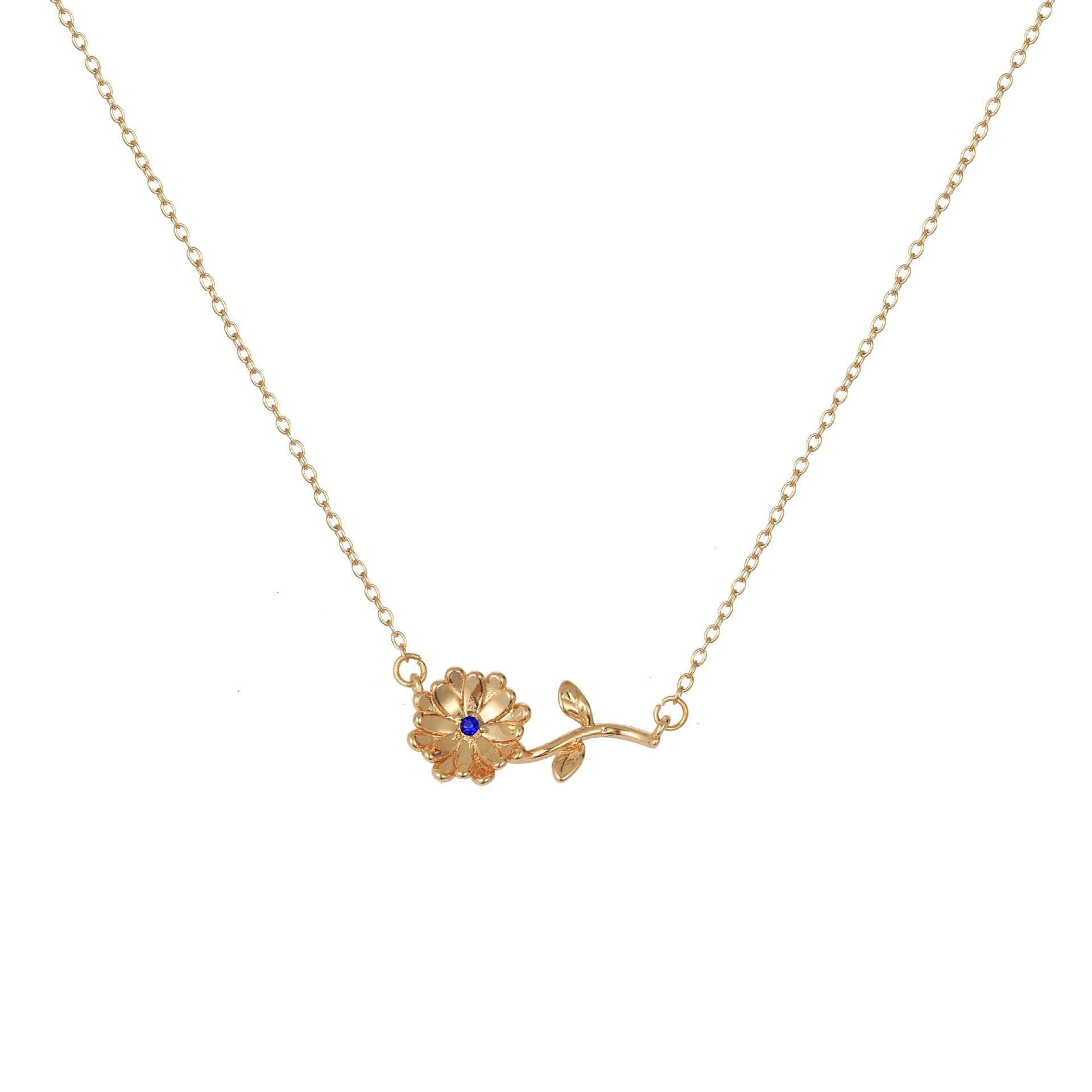 Birth Flower Necklace - Dainty Horizontal Flower Charm - Image 13