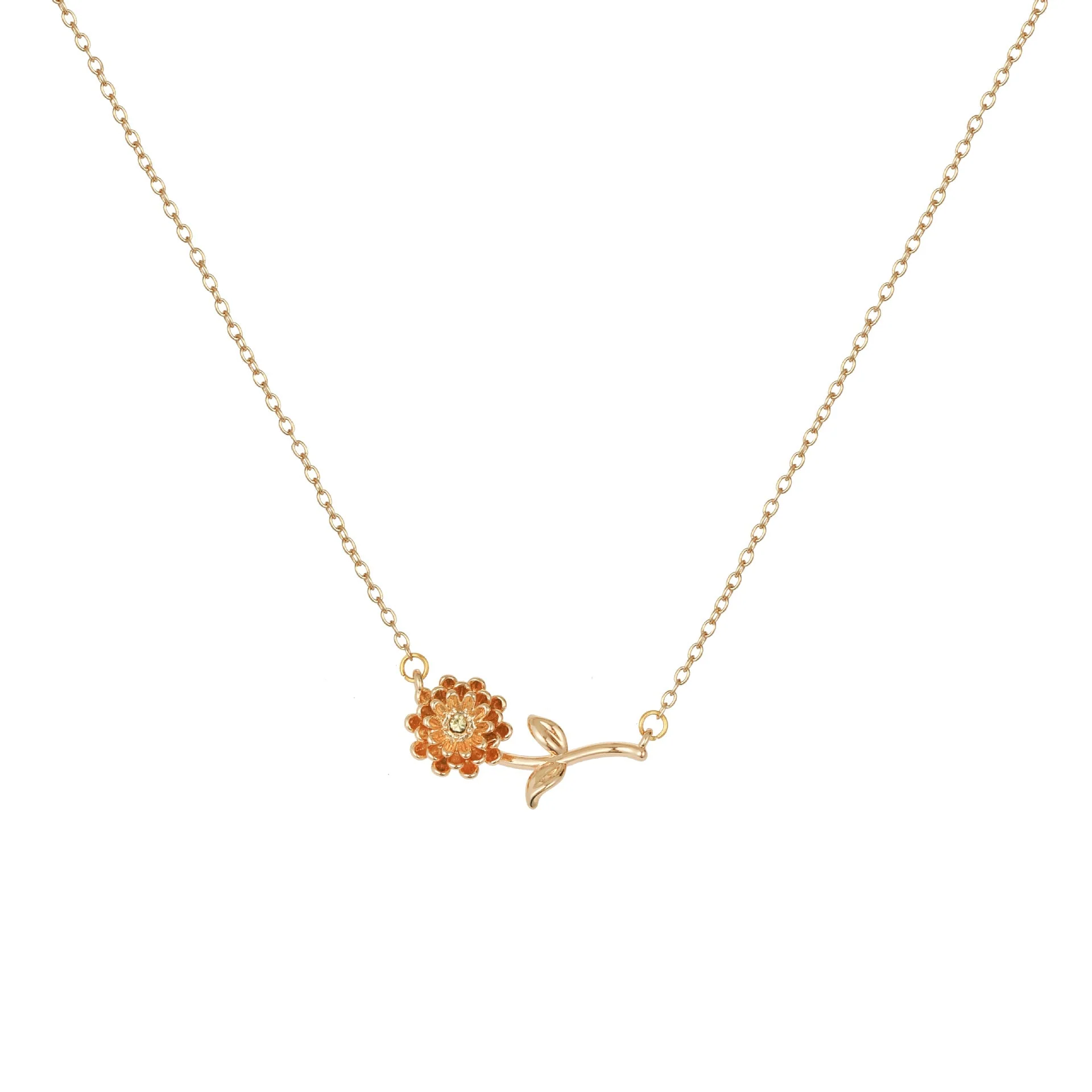 Birth Flower Necklace - Dainty Horizontal Flower Charm - Image 15
