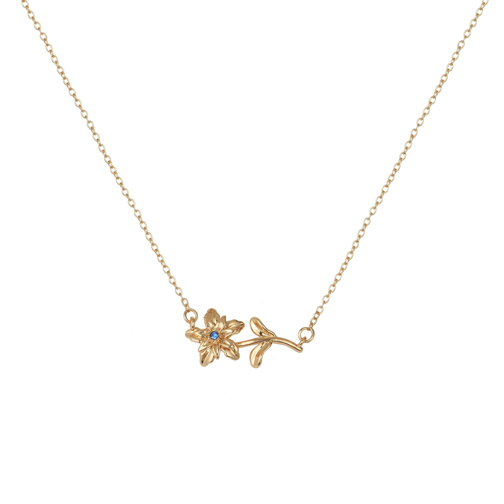 Birth Flower Necklace - Dainty Horizontal Flower Charm - Image 16