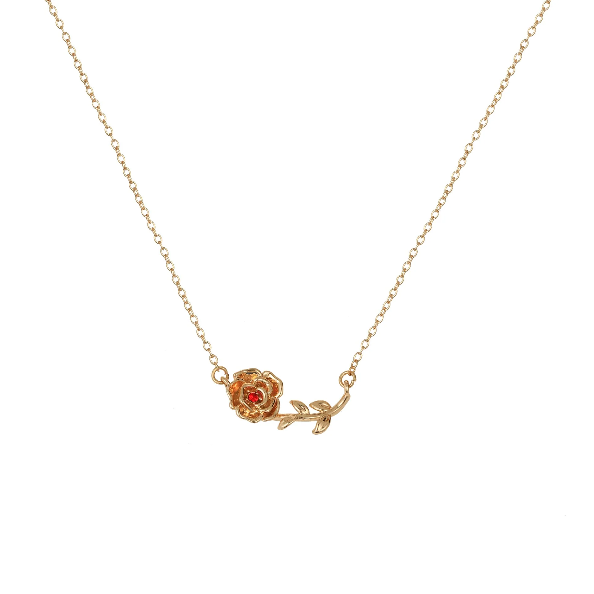 Birth Flower Necklace - Dainty Horizontal Flower Charm - Image 2