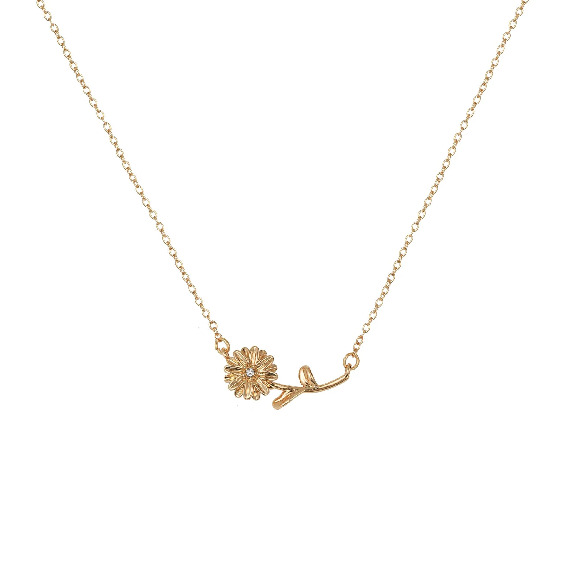 Birth Flower Necklace - Dainty Horizontal Flower Charm - Image 8