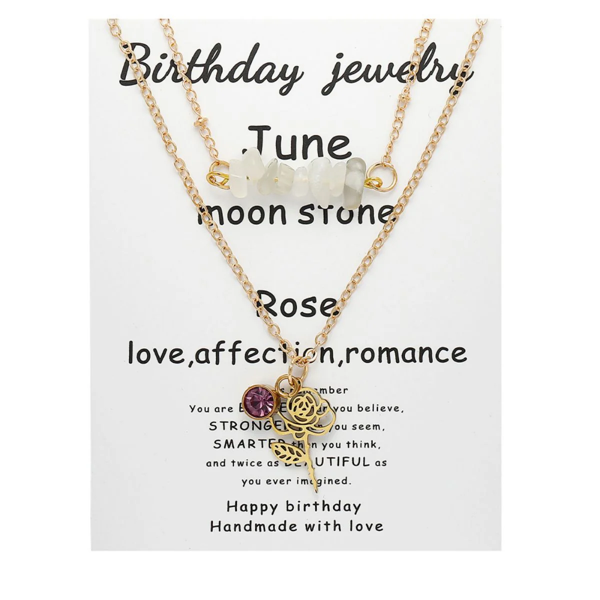 Birthstone Flower Necklaces Dainty Chain Necklace 12 Birth Month Crystal Necklace for Women - Image 11