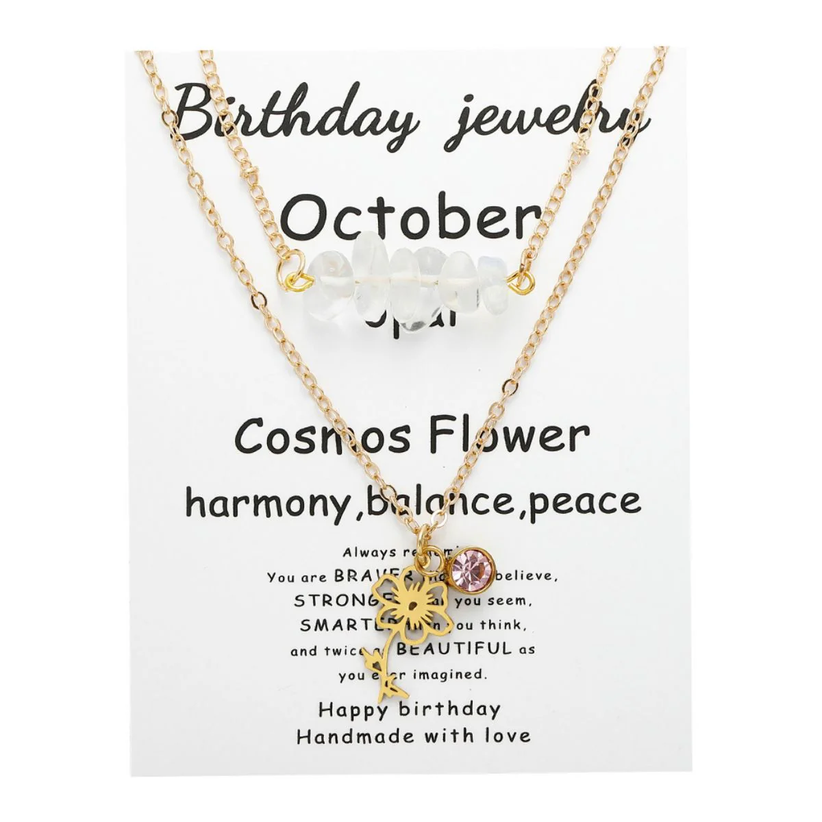 Birthstone Flower Necklaces Dainty Chain Necklace 12 Birth Month Crystal Necklace for Women - Image 15