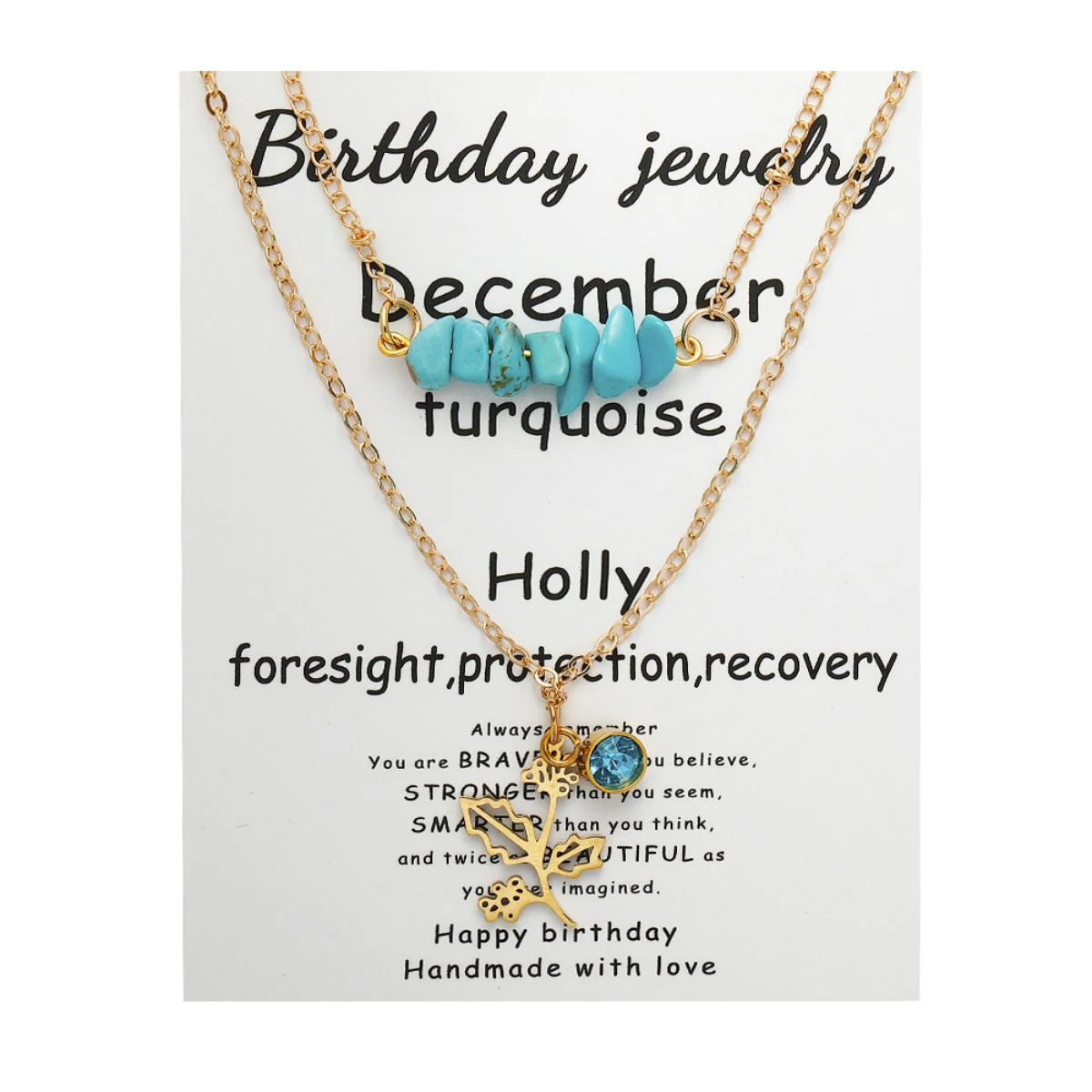 Birthstone Flower Necklaces Dainty Chain Necklace 12 Birth Month Crystal Necklace for Women - Image 17